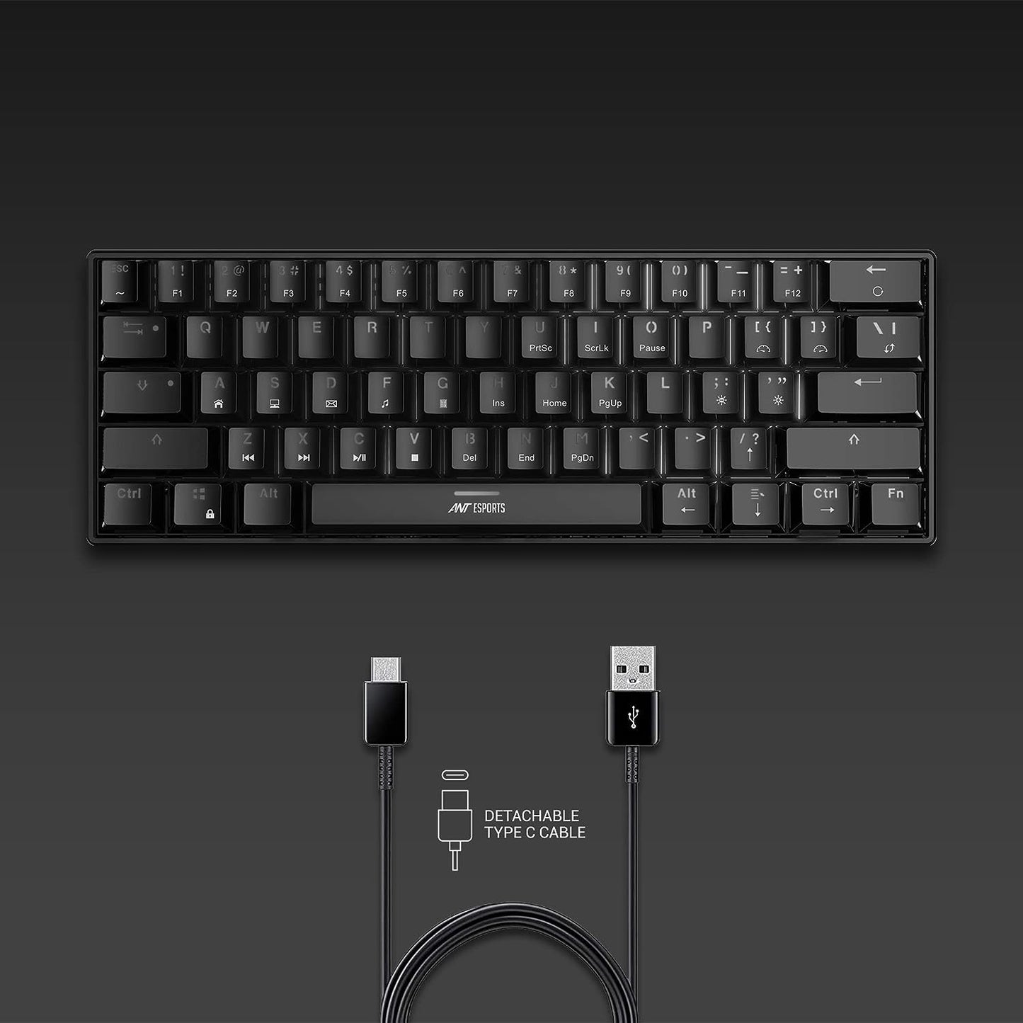 ANT ESPORTS MK1300 MINI MECHANICAL GAMING KEYBOARD (BLUE SWITCH) (R-41183733)