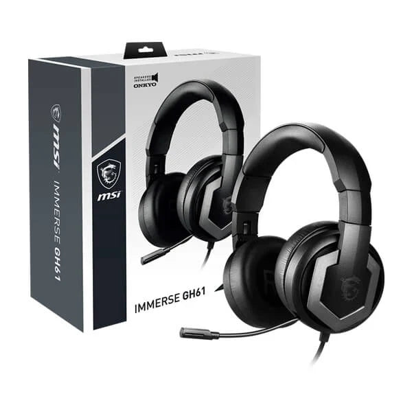 MSI Immerse GH61 Wired 3.1mm Stereo Gaming Headphone ( Black ) ( PC / Xbox / Mobile / Mac )