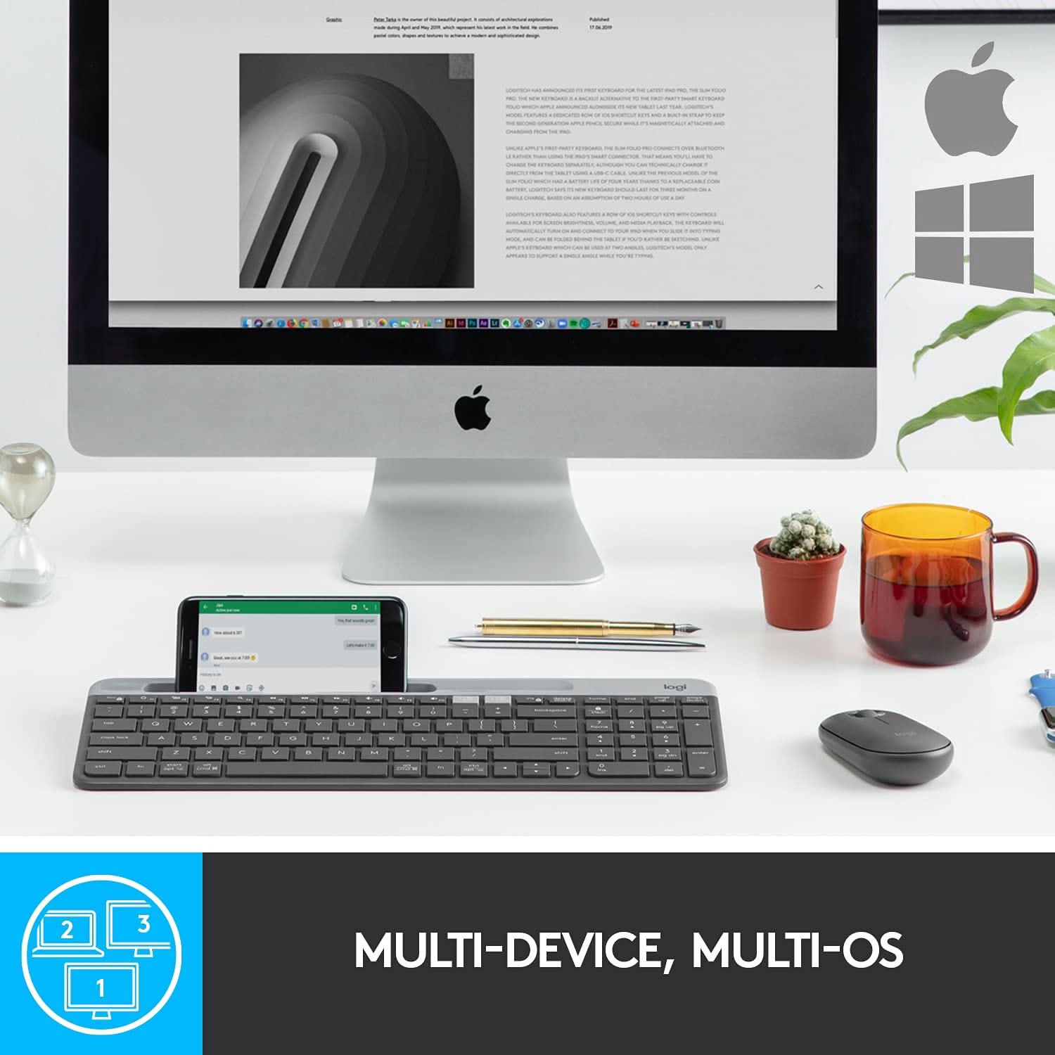 LOGITECH K580 SLIM MULTI DEVICE WIRELESS KEYBOARD