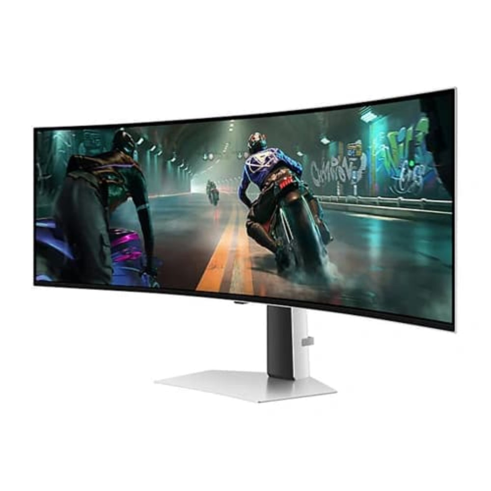 SAMSUNG Odyssey LS49DG910SWXXL 49 Inch DQHD 144Hz Oled Panel 99% SRGB 0.03MS AMD Freesync Gaming Monitor (Silver) - Mehta Brothers Shop