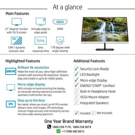 HP 27 INCH 27F IPS MONITOR