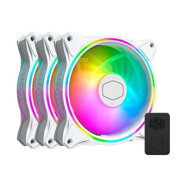 COOLER MASTER MasterFan MF120 Halo ARGB Cabinet Fan (White) (Triple Pack)