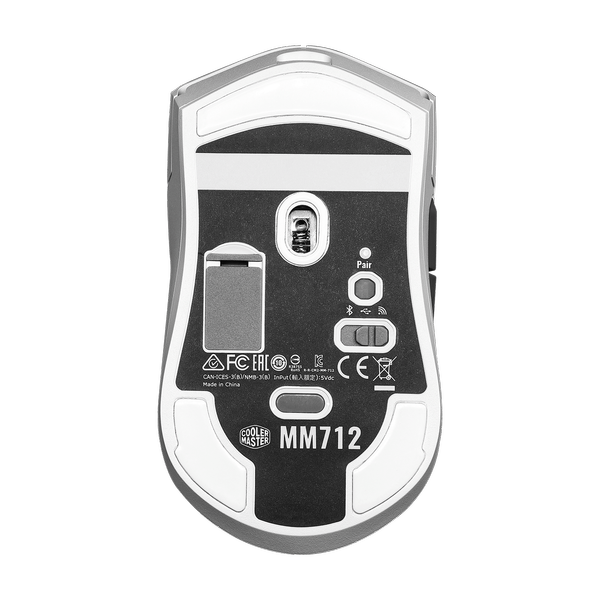 COOLER MASTER MM712 Wireless + Bluetooth Ambidextrous Gaming Mouse ( MM-712-WWOH1 ) ( 19000DPI / 6 Macro Buttons ) ( White )