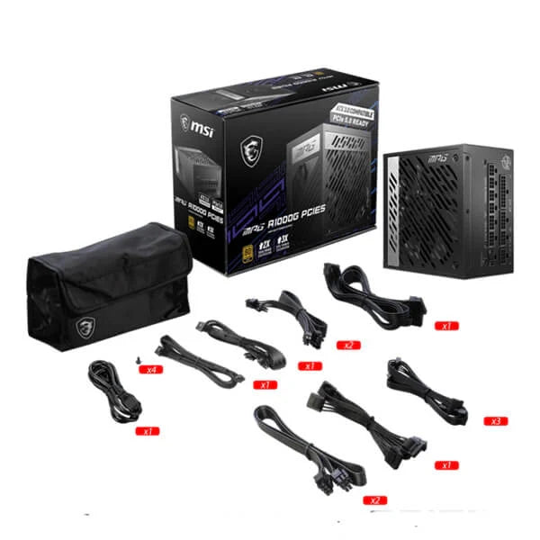 MSI MPG A1000G 1000W 80 + Gold Fully Modular ATX 3.0 Power Supply