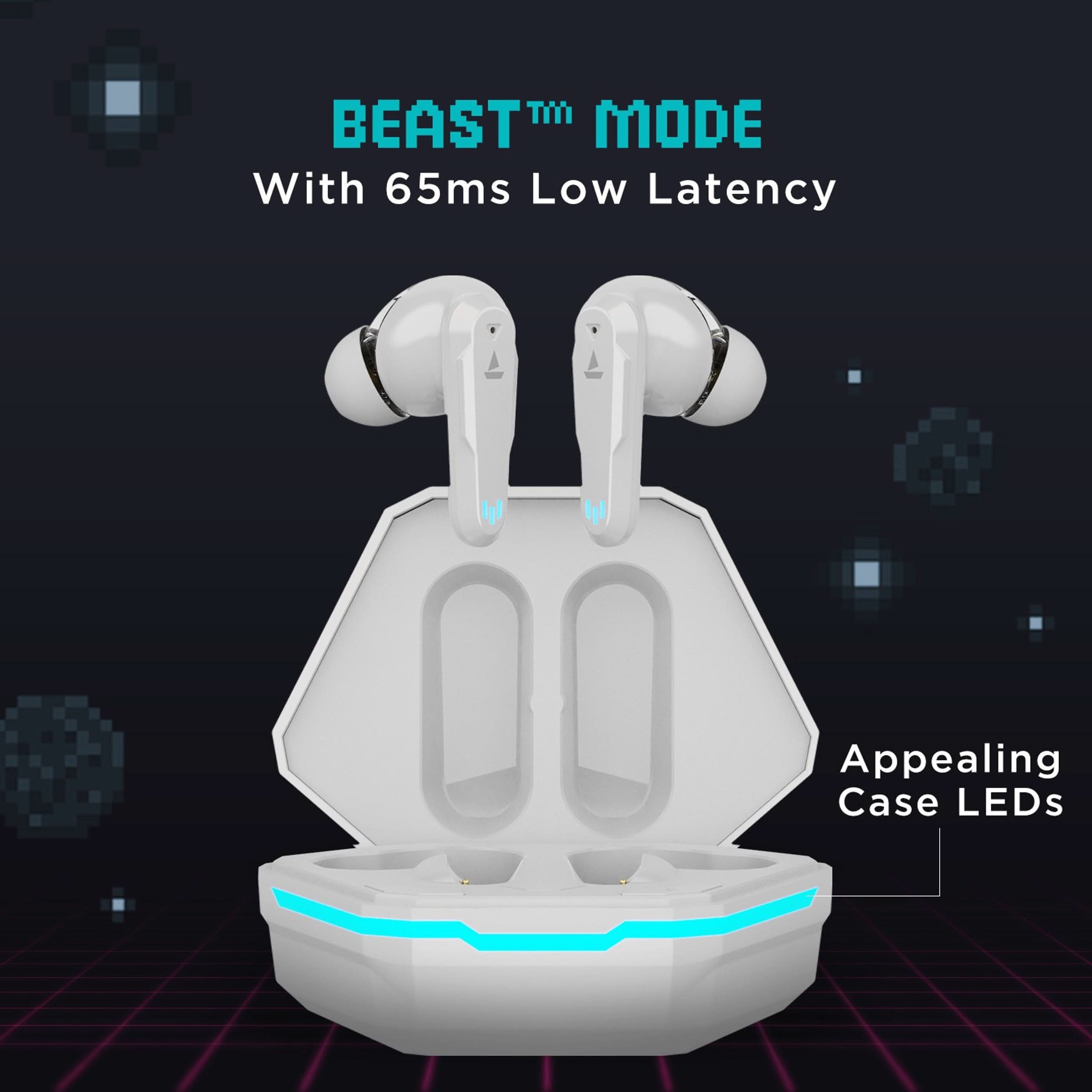 Boat Airdopes 191G Beast Mode Bluetooth Headset (White)