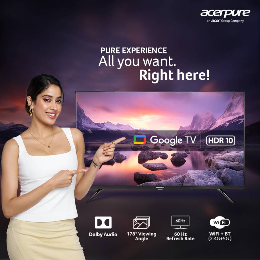 ACERPURE ASPIRE TV BY ACER (2024 SERIES) 108 CM (43 INCH) FULL HD LED SMART GOOGLE TV WITH GOOGLE OS | DOLBY AUDIO | 2GB RAM (AP43FG41AASPD)