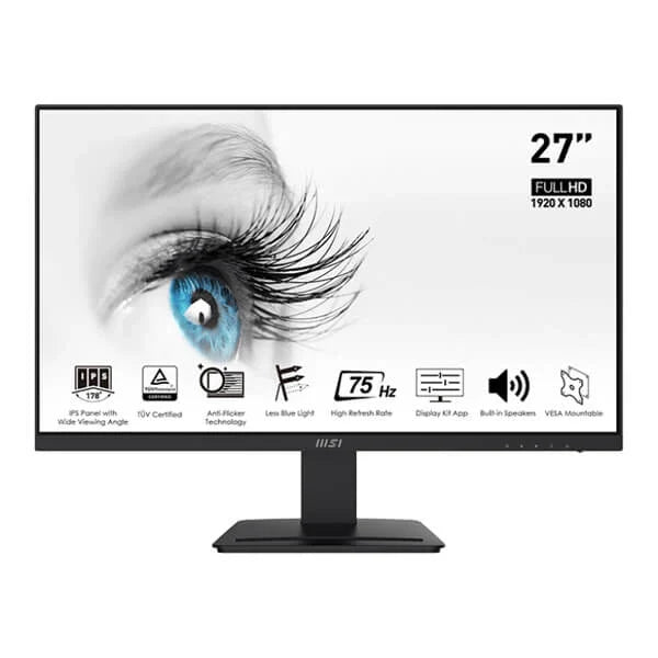 MSI Pro MP273 27 Inch FHD 75Hz IPS Panel 100%SRGB AMD Free Sync Business Monitor