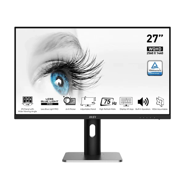 MSI PRO MP273QP 27 Inch QHD 75Hz IPS Panel 102%SRGB AMD Free Sync Business Monitor