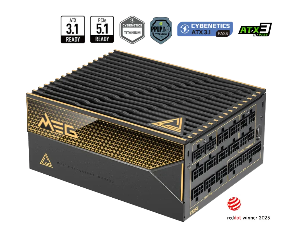 MSI MEG Ai1600T PCIE5 80 PLUS Titanium Power Supply