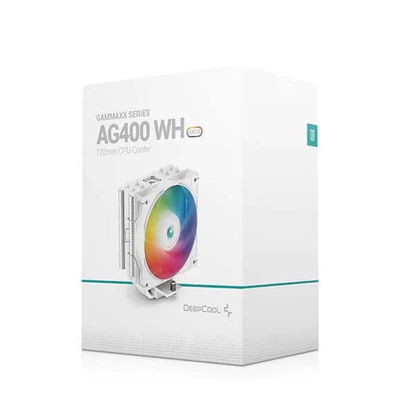 DEEPCOOL Gammaxx AG400 ARGB 120mm Single Tower Air Cooler (White)