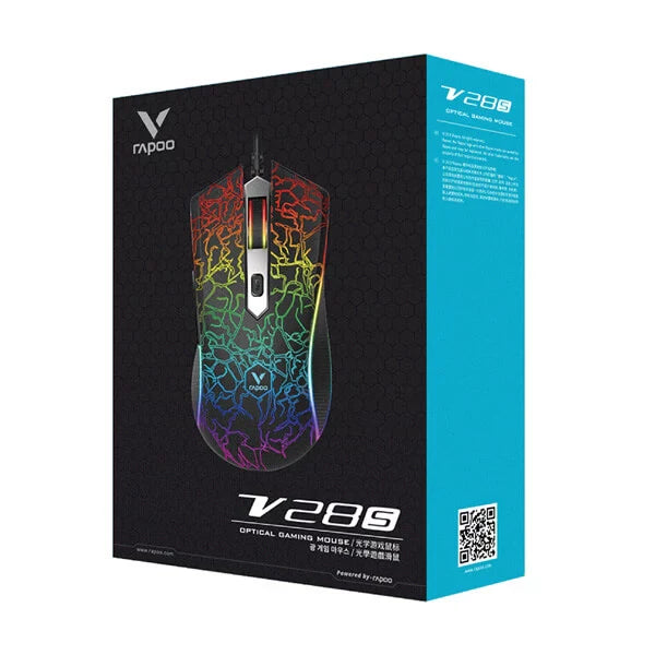RAPOO V280 Wired Ergonomic Gaming Mouse ( V280 ) ( 7000DPI / 5 Macro Button ) ( Black )