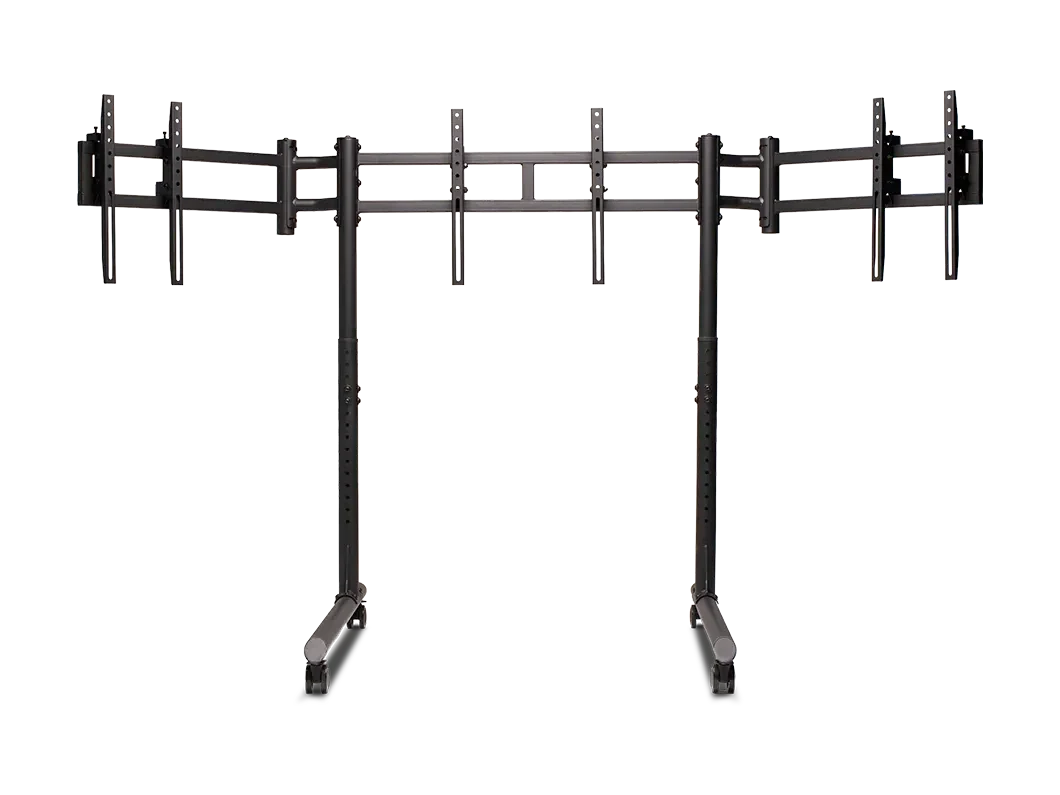 NLR Round Tube Freestanding Triple Monitor Stand