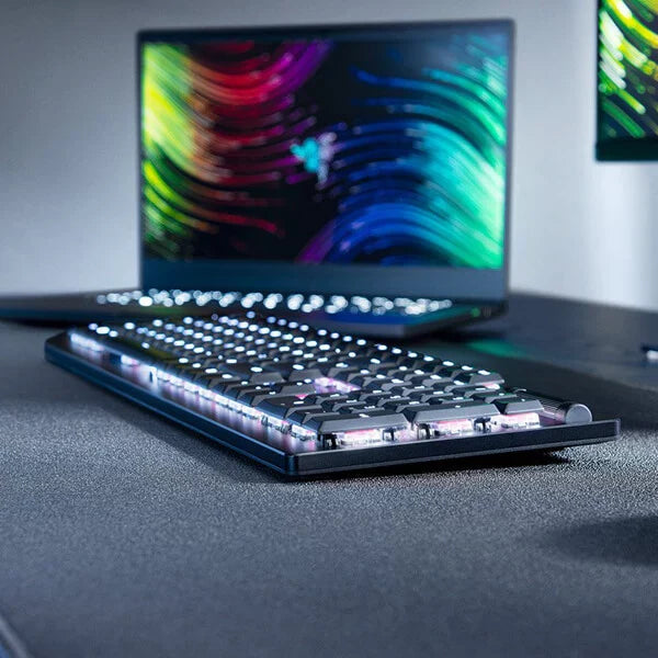 RAZER DEATHSTALKER V2 PRO - WIRELESS LOW PROFILE OPTICAL GAMING KEYBOARD (CLICKY PURPLE SWITCH) RZ03-04361800-R3M1