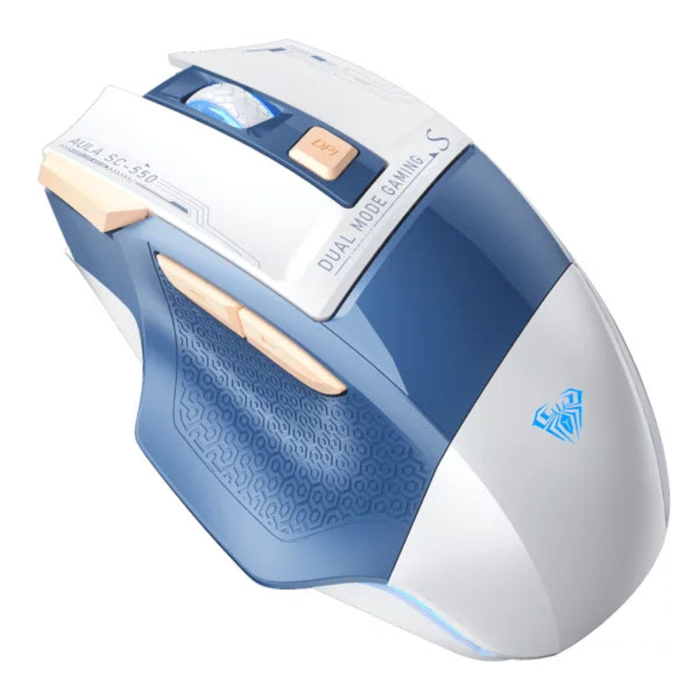 AULA SC550 Wireless Ergonomic Gaming Mouse ( Blue) ( SC550 ) ( 4800DPI / 7 Macro Buttons )