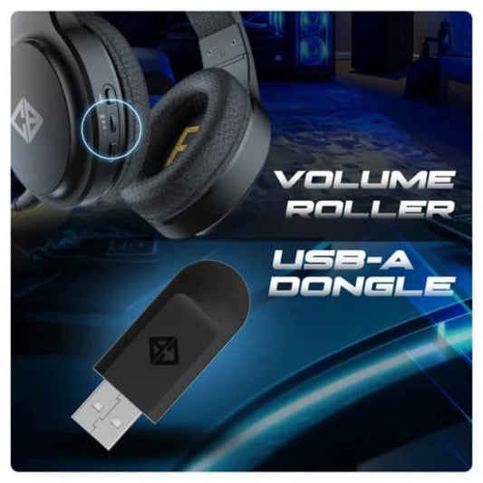 COSMIC BYTE Inferno 2.4Hz Wireless+Wired+Bluetooth 3.5mm Gaming Headphone with Mic ( Black )