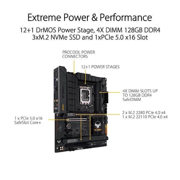 ASUS TUF Gaming B760-Plus Wifi DDR4 Intel Motherboard