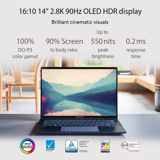 ASUS ZENBOOK 14 OLED INTEL EVO P SERIES INTEL CORE I5 12TH GEN 1240P - (16 GB/512 GB SSD/WINDOWS 11 HOME) UX3402ZA-KM531WS THIN AND LIGHT LAPTOP (14 INCH, PONDER BLUE, 1.39 KG, WITH MS OFFICE)
