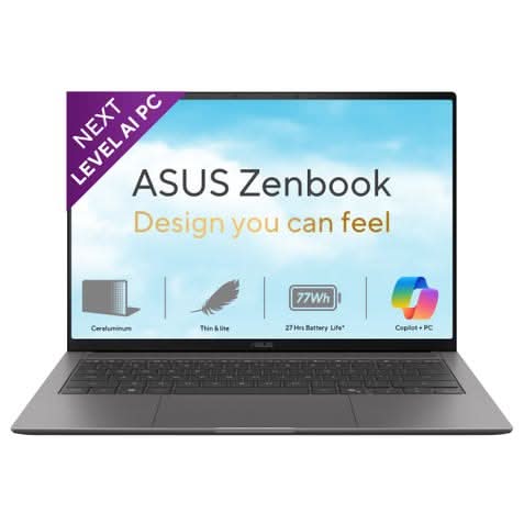 ASUS Zenbook S 14, Intel AI Powered Laptop, Intel Core Ultra 7 355, 16GB, 512GB, Intel Graphics, 35.56 cm (14) OLED Touch 3K, Windows 11 Home, Office Home 2024 + M365 Basic (1 Year Validity) UX5406AA-SU361WS