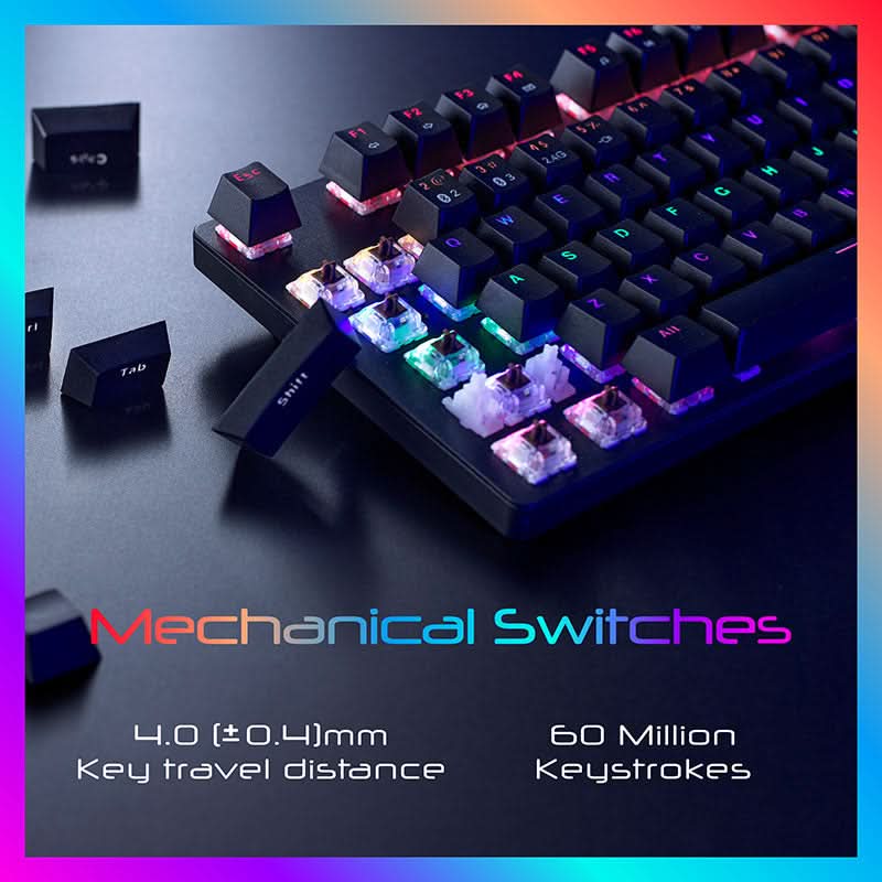 RAPOO V500 PRO MECHANICAL GAMING KEYBOARD (BLACK)