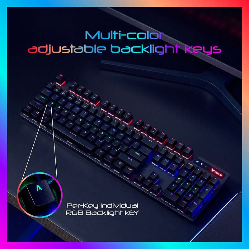 RAPOO V500 PRO MECHANICAL GAMING KEYBOARD (BLACK)