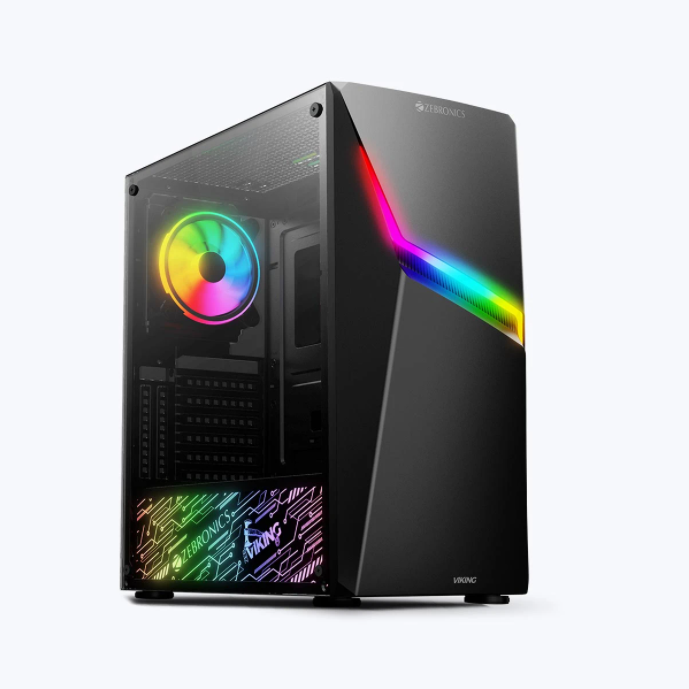 ZEBRONICS Zeb-Viking ATX Mid Tower Gaming Cabinet (Black)