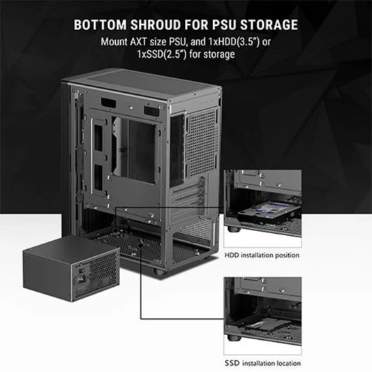 ANT VALUE VM45 MATX Mini Tower Cabinet ( Black )