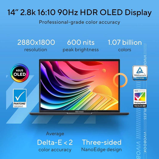 ASUS VIVOBOOK 14 OLED INTEL CORE I5 12TH GEN 1235U - (16 GB/512 GB SSD/WINDOWS 11 HOME) X1405ZA-KM511WS THIN AND LIGHT LAPTOP (14 INCH, INDIE BLACK, 1.5 KG, WITH MS OFFICE)