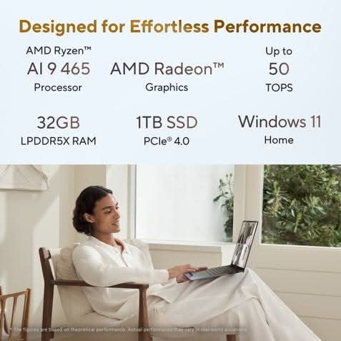 ASUS Zenbook S16, Premium AI Laptop, AMD Ryzen AI 9 465 Processor (32GB/1TB/AMD Radeon Graphics/40.64 cms (16) OLED Touch 3K/Windows 11 Home/Office Home 2024 + M365 Basic (1 Year Validity) UM5606GA-SR248WS