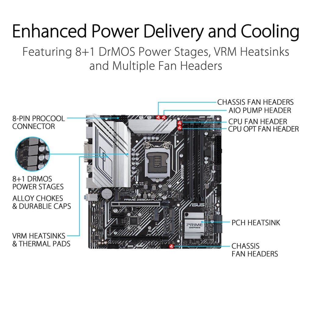 ASUS Prime Z590M Plus DDR4 Intel Motherboard