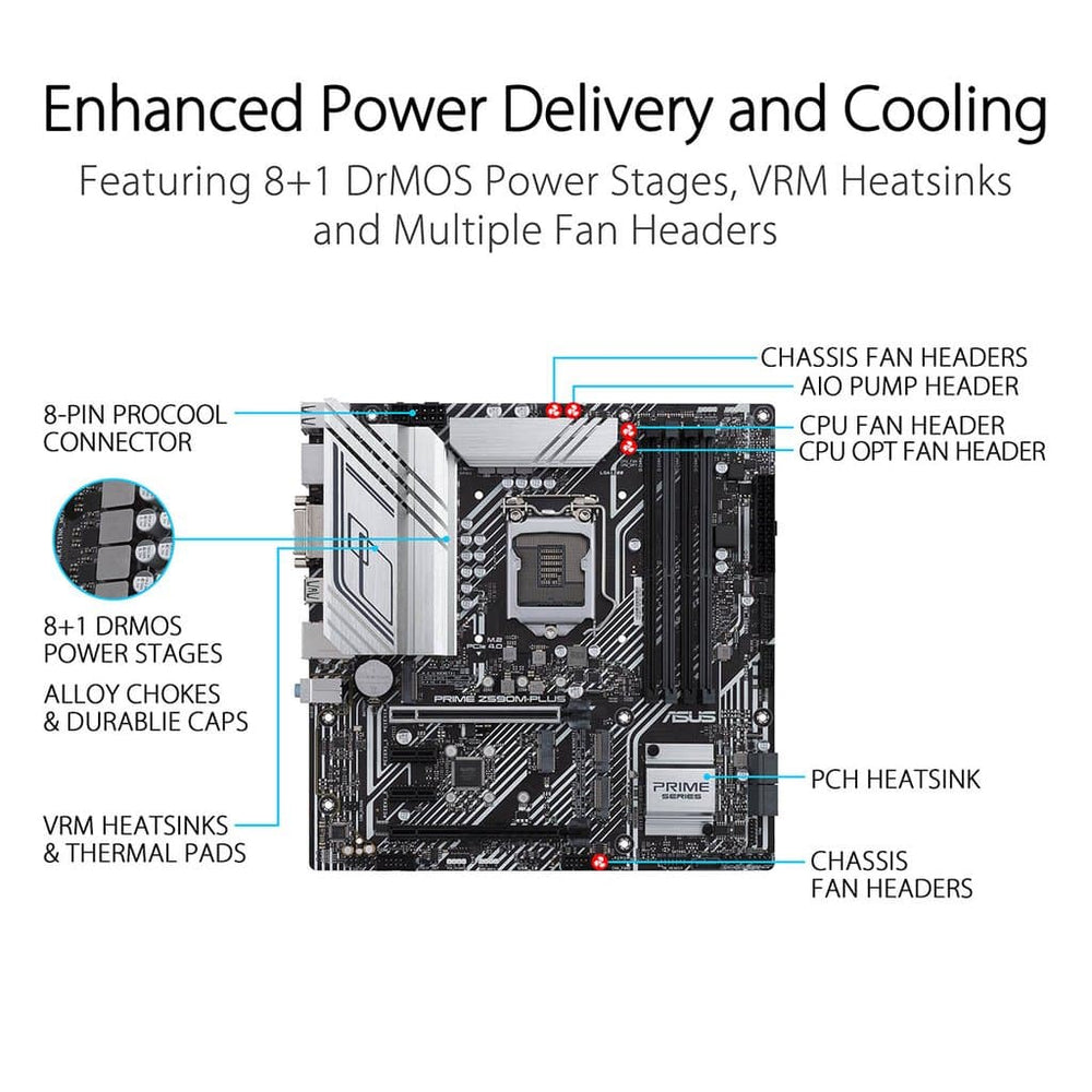 ASUS Prime Z590M Plus DDR4 Intel Motherboard