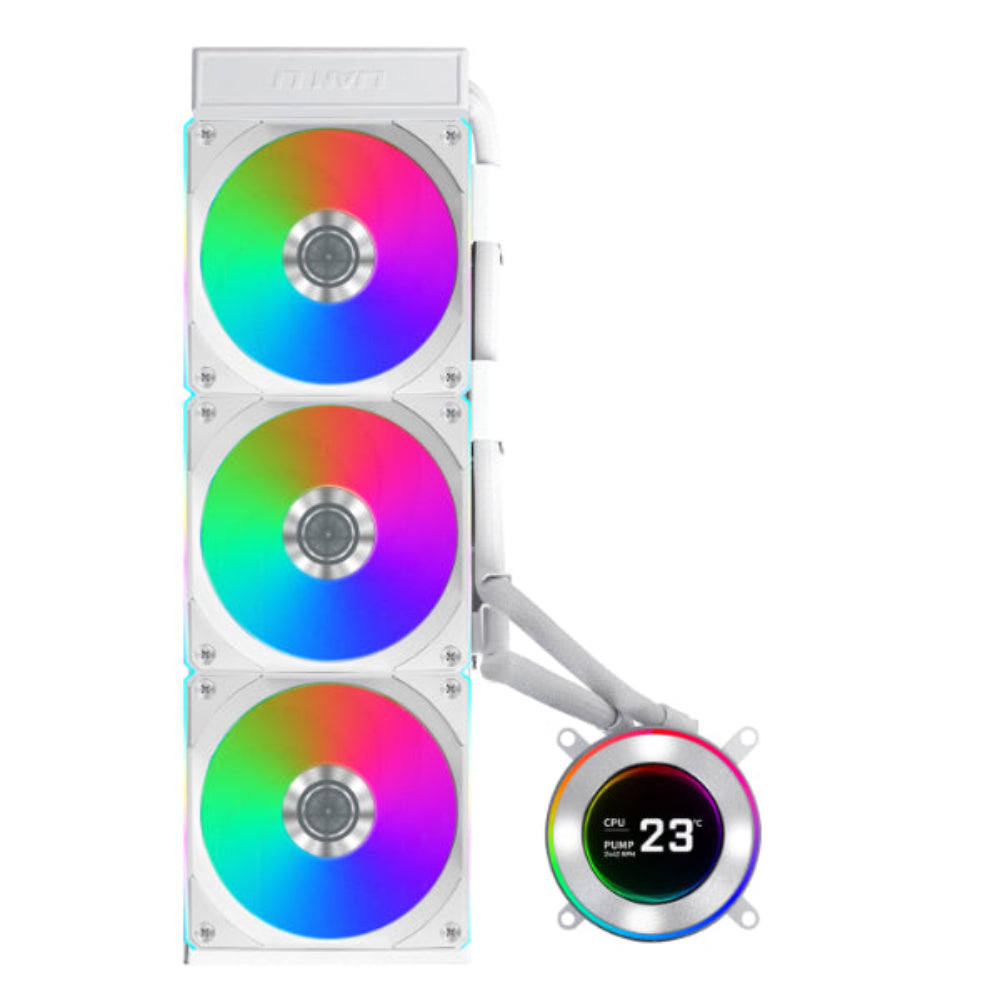 LIAN LI Hydroshift ll 360CL ARGB 360mm CPU Liquid Cooler ( With LCD Display ) ( White ) - Mehta Brothers Shop