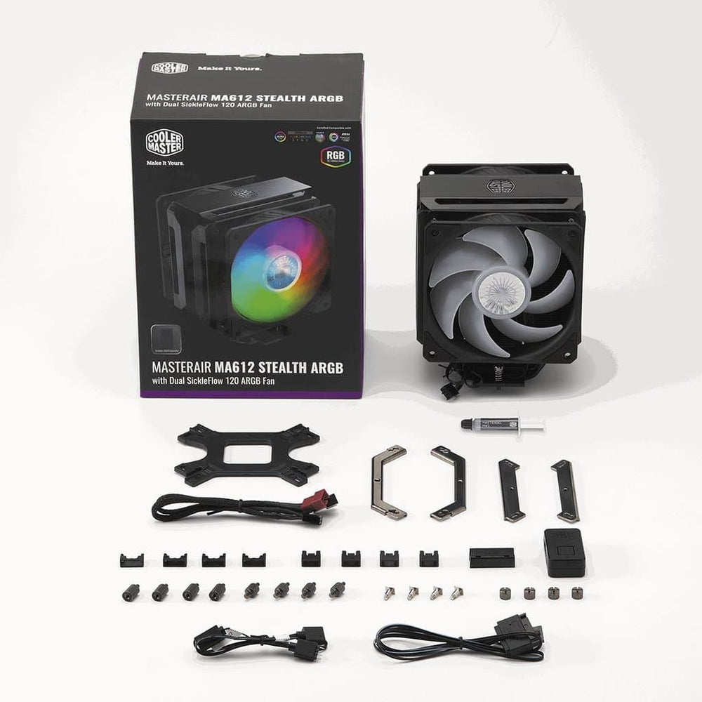 COOLER MASTER MA612 Stealth ARGB Single Tower CPU Air Cooler (Black)