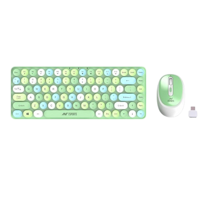 ANT ESPORTS WKM33 WIRELESS RETRO KEYBOARD AND MOUSE COMBO (APPLE GREEN) R-41211141, ETA-SD-20221009067, ETA-SD-20221009069