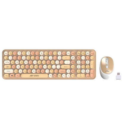 ANT ESPORTS WIRELESS RETRO KEYBOARD AND MOUSE COMBO (BROWN) WKM44