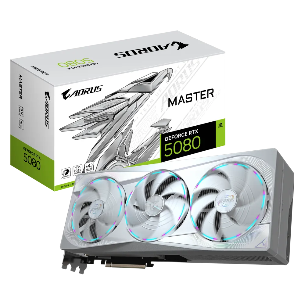 GIGABYTE Aorus Geforce RTX 5080 Master ICE White 16GB NVIDIA Graphic Card