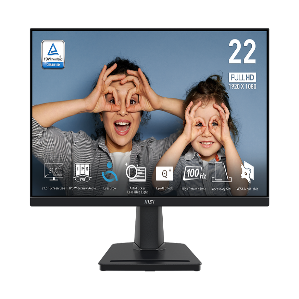 MSI PRO MP225 22 Inch FHD 100Hz IPS Panel 107% SRGB 1MS Adaptive Sync Business Monitor
