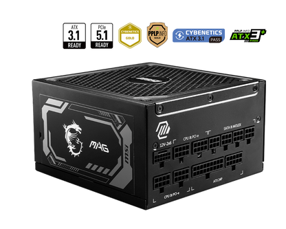 MSI 1250W A1250GL 80 PLUS GOLD FULLY MODULAR ATX 3.1 SMPS