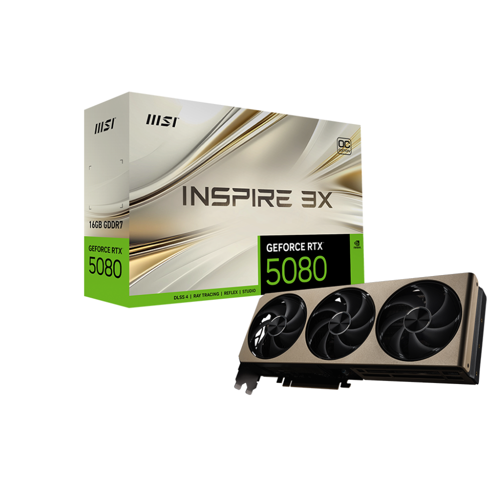 MSI Geforce RTX 5080 Inspire 3X OC 16GB NVIDIA Graphic Card