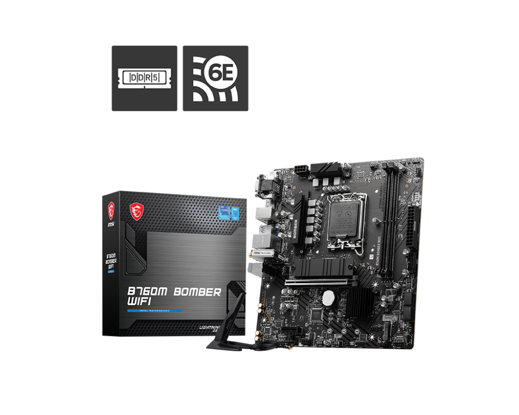 MSI B760M BOMBER WIFI INTEL LGA1700 DDR5 MOTHERBOARD