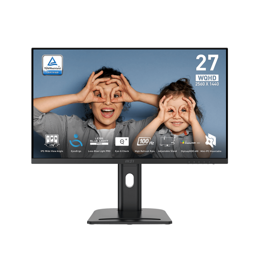 MSI Pro MP273QP E2 27 Inch 2K QHD 100Hz IPS Panel 118%SRGB 1MS Adaptive Sync Business Monitor