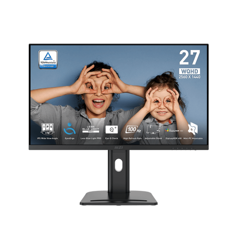 MSI Pro MP273QP E2 27 Inch 2K QHD 100Hz IPS Panel 118%SRGB 1MS Adaptive Sync Business Monitor