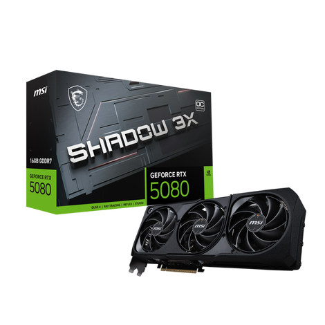 MSI Geforce RTX 5080 Shadow 3X OC 16GB NVIDIA Graphic Card