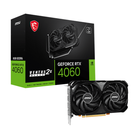MSI GeForce RTX 4060 Ventus 2X Black 8GB Nvidia Graphic Card