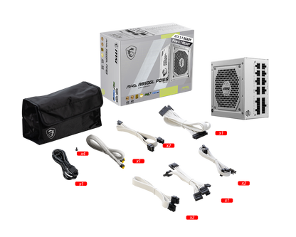 MSI MAG A850GL PCIE5 ATX 3.1 GOLD FULLY MODULAR SMPS WHITE