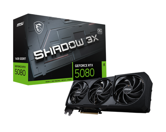 MSI GEFORCE RTX 5080 SHADOW 3X OC 16GB GDDR7 GRAPHIC CARD
