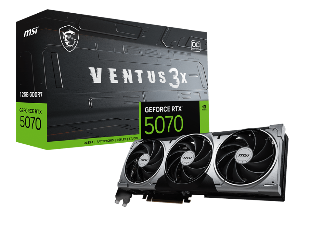 MSI RTX 5070 VENTUS 3X OC 12GB GDDR7 GRAPHICS CARD