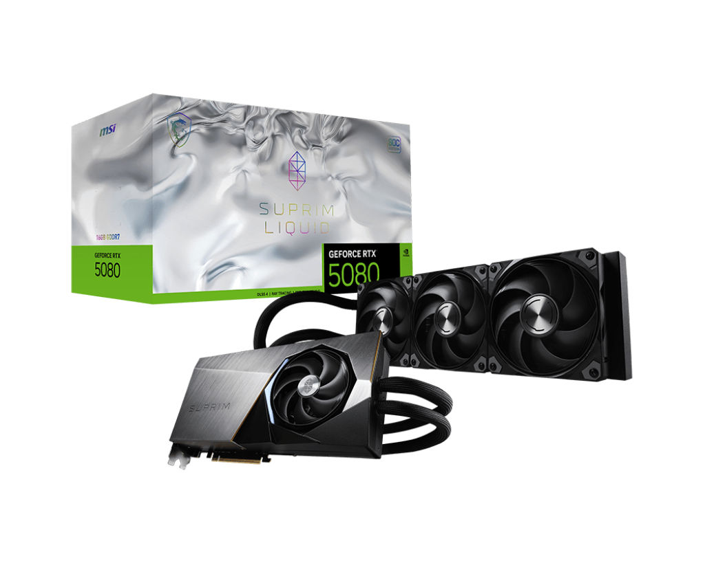 MSI GEFORCE RTX 5080 16G SUPRIM LIQUID SOC GRAPHIC CARD