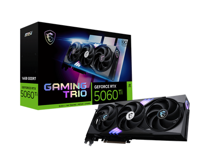 MSI GEFORCE RTX 5060 TI 16GB GAMING TRIO OC GRAPHIC CARD