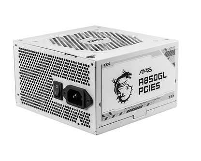 MSI MAG A850GL PCIE5 ATX 3.1 GOLD FULLY MODULAR SMPS WHITE