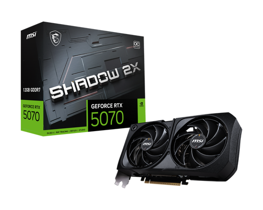 MSI RTX 5070 SHADOW 2X OC 12GB GDDR7 GRAPHICS CARD (G5070-12S2C)